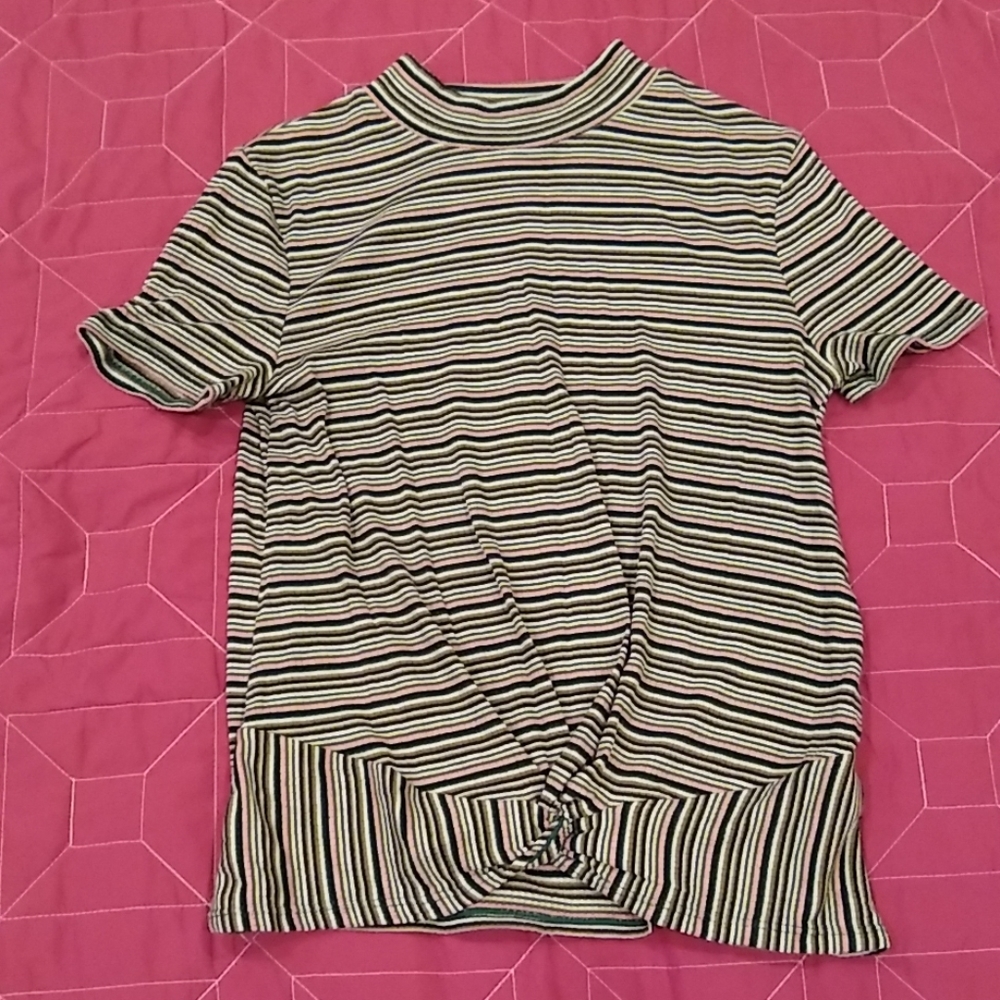 Cinched turtleneck tee